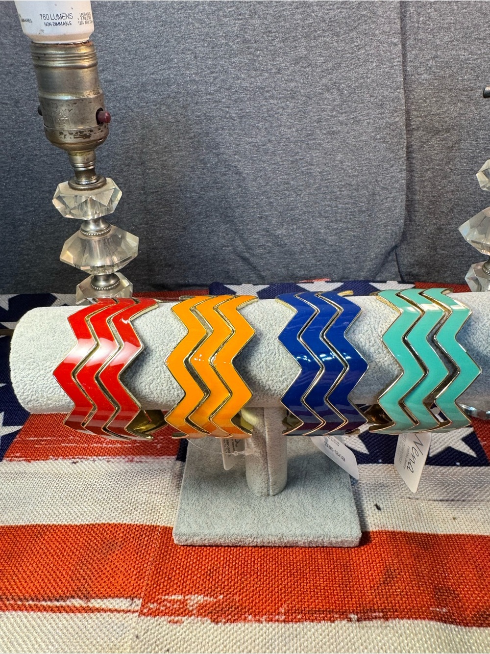 Your choice of Chevron Enamel Cuff Bracelets - Red, Orange, Blue, Teal